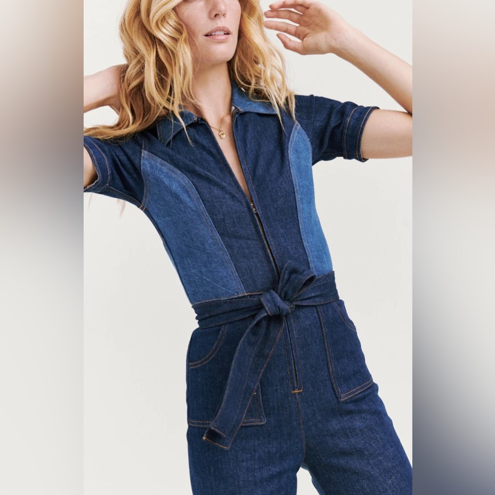 Stoned Immaculate Blue Jean Baby Denim Jumpsuit Sz xs - Picture 3 of 7